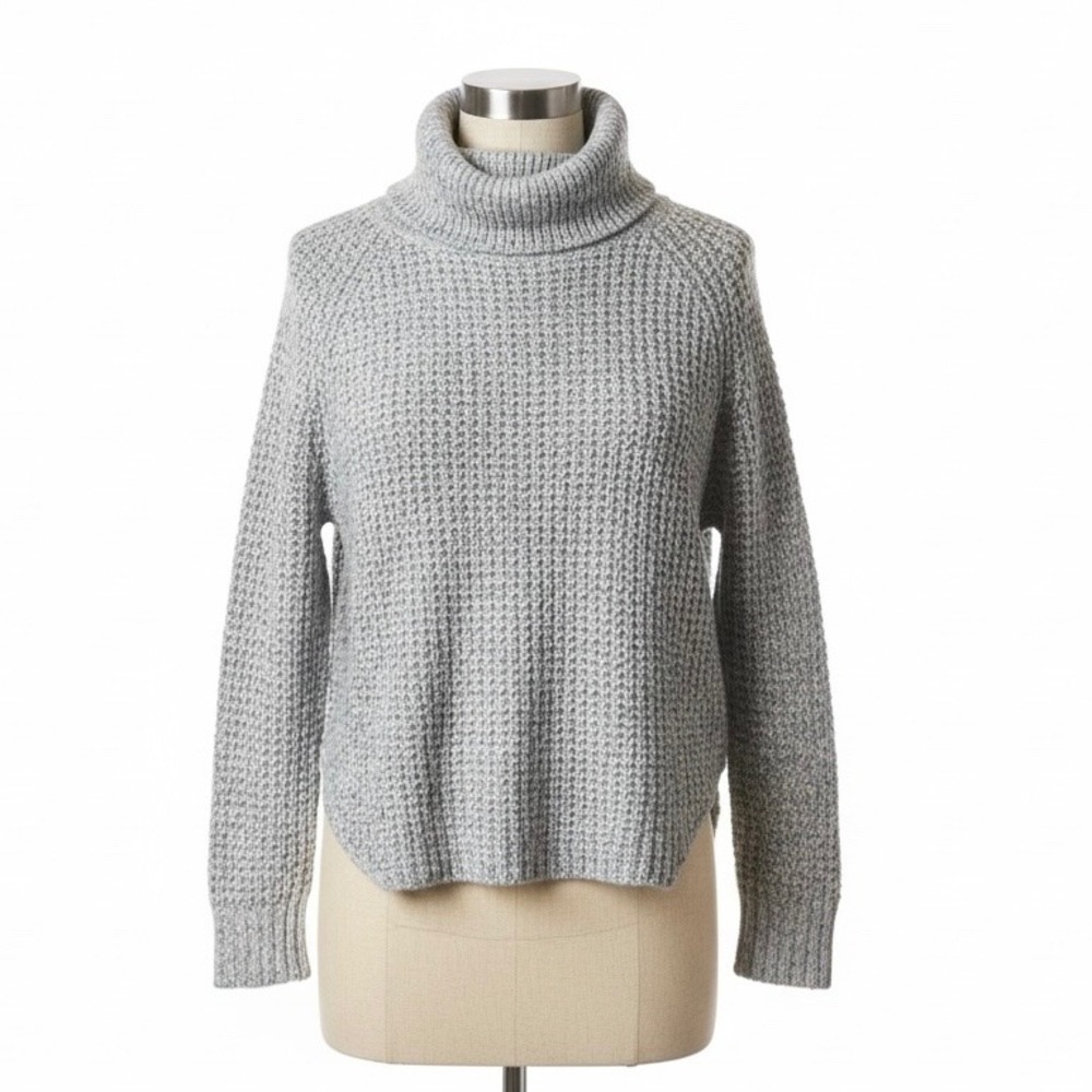 Free People Speckled Turtleneck Sweater Women XS Small Chunky Knit Oversized